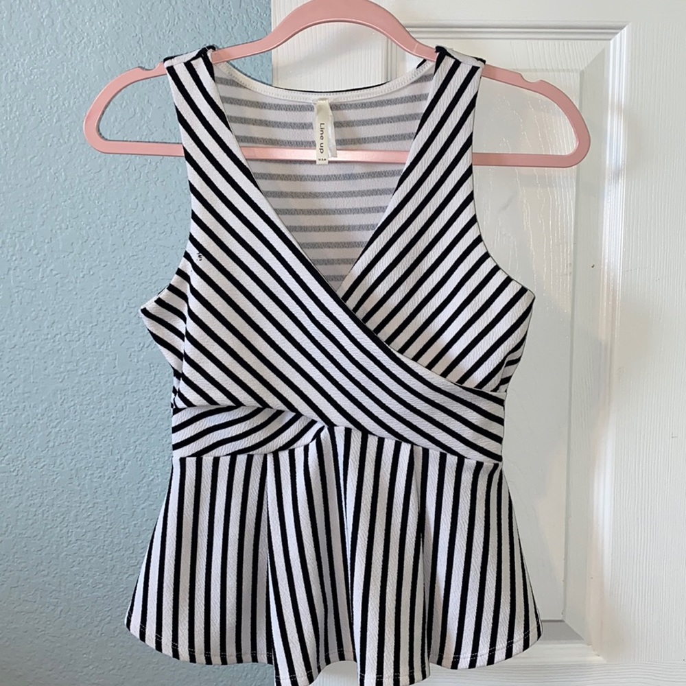 Striped Peplum Top